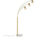 Produktbild: Bogenlampe Bronze Mit Marmor Und Braunglas 3 Lichter - Nina