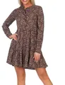 Produktbild: Hailys Damen Viskose Langarm-Kleid La44ura Minikleid mit Leopard-Print SN-PO2301016 Leo L