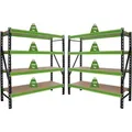 Produktbild: 2x Industrieregal Milo 200x190x60 Cm Steckbar, Erweiterbar 4 Ebenen 4 Tonnen Schwerlastregal Regal