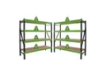 Produktbild: TRUTZHOLM Steckregal 2x Industrieregal Milo 200x190x60 cm steckbar, erweiterbar 4 Ebenen, 4 Tonnen