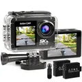 Produktbild: Strex Action Cam 5K 50MP - 60FPS / 30M Wasserdicht/WiFi - Touchscreen – Externes Mikrofon - Inklusive Zubehör - Action Kamera - Unterwasserkamera