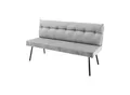 Produktbild: riess-ambiente Sitzbank BIG GEORGE - 160cm grau Samt Strukturstoff schwarz Metall mit Lehne Modern