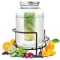 Produktbild: Getränkespender Glas Mit Zapfhahn 4 Liter Retro Wasserspender glas mit Stände...