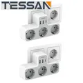 Produktbild: 2 Stück 3-fach Mehrfachsteckdose 3er Steckdose USB-A+C 16A Wandmontage Ladegerät