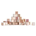 Produktbild: Classic World Holzbausteine Iris | Holzspielzeug für Kinder ab 18 Monaten | Bauklötze für Jungen und Mädchen | mit den 26 Buchstaben, Zahlen und vielfältigen Mustern