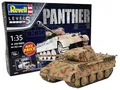 Produktbild: Revell Nice Price I Geschenkset Panther Ausführung D I Panzer für Bastler I Geschenkset für Kinder & Erwachsene ab 13 Jahren I inkl. Farben, Kleber und Pinsel I Militärfahrzeug zum nachbauen