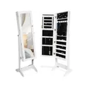 Produktbild: tectake Schmuckschrank , mit Ganzkörperspiegel, aufgeteilter Innenraum mit Haken, Schlitzen und Löchern, abschließbar