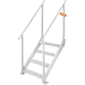Produktbild: VEVOR 4-stufige Badeleiter mit zwei Handläufen Bootsleiter 800x1850x1750mm Poolleiter aus Aluminiumlegierung Treppenleiter 250kg Tragfähigkeit 55x10cm Pedale Ideal für Häfen Boot Schwimmbäder