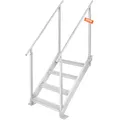 Produktbild: VEVOR 4-stufige Badeleiter mit Zwei Handläufen Bootsleiter 800x1850x1750mm Poolleiter aus Aluminiumlegierung Treppenleiter 250kg Tragfähigkeit 55x10cm Pedale Ideal für Häfen Boot Schwimmbäder