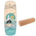 Produktbild: F2 Set Balance Board Pill 86x30cm mit Korkrolle - Gleichgewichts Trainer für Kinder und Erwachsene, Surf Balance Board Zubehör für Yoga, Faszien, Koordination & Fitnesstraining