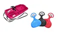 Produktbild: KHW | Lenkschlitten Snow Fox Set | Pink | Made in Germany | inkl. Po-Rutscher farblich Sortiert | ideal für winterlichen Fahrspaß