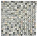 Produktbild: Mosaik Fliese grau quadratisch Resin Glasmosaik Naturstein WC WB92-02M7 |1 Matte