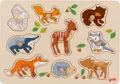 Produktbild: Steckpuzzle WALDTIERE Setzpuzzle Holzpuzzle Wildtiere Kinderpuzzle Wald Holz NEU