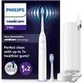 Produktbild: Philips Sonicare 7100 elektrische Zahnbürste, Schallzahnbürste mit App, 4 Reinigungsmodi und 3 Intensitätsstufen, Druckkontrolle, EasyStart, SmarTimer, Weiß, Modell HX7420/02 [Neue Technologie]