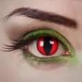 Produktbild: aricona Kontaktlinsen - Leuchtend rote Kontaktlinsen Motivlinsen Katzenaugen - bunte farbige Kontaktlinsen rot ohne Stärke für Karneval, Fasching, und Kostüm-Partys, 2 Stück