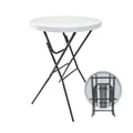 Produktbild: TRUTZHOLM Stehtisch klappbar Ø 80 cm wetterfeste Tischplatte Höhe 110 cm Stahlgestell pulverbeschichtet und rostfrei Tisch Bistrotisch Klapptisch in weiß wahlweise mit Husse (Stehtisch ohne Husse)