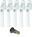 Produktbild: ABUS FG200 W SB abschließbarer Fenstergriff, weiß im Set 5 Stück
