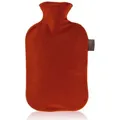 Produktbild: Fashy Wärmflasche Wärmflasche mit Bezug Flauschbezug Vliesbezug Fleecebezug 2L Rot