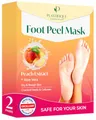 Produktbild: Plantifique Fußmaske - Hornhaut Socken - 2 Paar Pfirsich Fussmaske Hornhautentferner Socken - Hornhaut entfernen fuß - Foot Peel Mask Fußpeeling - Fußpflege Geschenke
