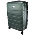 Produktbild: EXPO-Börse GmbH Hartschalen-Trolley Hartschalenkoffer Kunststoff Trolley rollbar Reisekoffer Schloss grün, 360° drehbar grün 27 cm x 64 cm x 44 cm