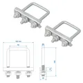 Produktbild: 2x U-Bügel für Klemmschelle 60 mm eckig Anhänger Stützrad Klemmhalter Stütze