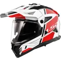 Produktbild: LS2 MX702 Pioneer II Hill Motocross Helm, weiss-rot, Größe L für Männer