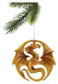 Produktbild: Figuren Shop GmbH Christbaumschmuck Weihnachtsbaumschmuck - Drachen Medaille - Fantasy Weihnachtsdeko Deko (1-tlg)