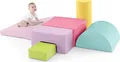 Produktbild: COSTWAY 6 STK. Schaumstoffbausteine, Riesenbausteine zum Toben und Klettern, Softbausteine aus Schaumstoff (Hellrosa)