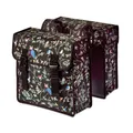 Produktbild: Basil Doppelpacktasche Wanderlust - wasserdichte Fahrradtasche mit Vogelmotiv - Gepäckträgertasche 35L - Doppel-Fahrradtasche für Damen & Herren - stabile Montage - 36x14x41 cm - Schwarz
