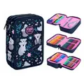 Produktbild: Dreaming Koala Jumper 3 Coolpack Federmäppchen mit drei Fächern und Zubehör - Dunkelblau/Grau/Rosa