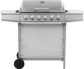 Produktbild: vidaXL Gasgrill mit 6 Flammen Edelstahl Silbern