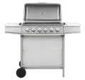 Produktbild: vidaXL Gasgrill Gasgrill mit 6 Flammen Edelstahl Silbern