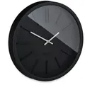 Produktbild: Relaxdays Wanduhr, ohne Sekundenzeiger, modern, analog, Uhr für Küche, Wohnzimmer, Arbeitszimmer, rund, Ø 35 cm, schwarz