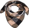 Produktbild: styleBREAKER Damen XXL Web Dreieck Schal mit buntem Karo Muster, Dreiecktuch Kariert, Winter Schal warm weich, Tuch 01020050, Farbe:Hellbraun-Schwarz-Weiß
