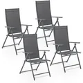 Produktbild: Juskys Gartenstuhl Campingstuhl Calena 4er Set Klappbar Verstellbar Anthrazit