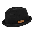 Produktbild: CHILLOUTS Tocoa Hat - Pork Pie Hut Herren/Damen, 100% Polyester, Unisex Sommer Trendhut, Crushable, Adjustable, schwarz, S-M