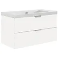 Produktbild: Waschtischunterschrank + Keramik-Waschtisch EPIL, weiß matt, 2 Auszüge, 710 x 550 x 510 mm