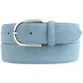 Produktbild: BELTINGER Ledergürtel Damen-Gürtel aus Veloursleder 4 cm - Velour-Gürtel für Damen 40mm - Wi (1-St) blau|silberfarben 90 cm (Gesamtlänge 105 cm)
