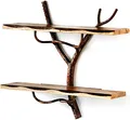 Produktbild: Kobolo Wandregal Hängeregal Bücherregal -AST Zweig- 2 Böden - 46x15x45 cm - Eisen Holz