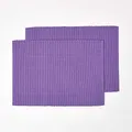 Produktbild: Homescapes Platzsets Tischsets 2 Stk lila unifarben 30 x 45 cm aus 100% reiner Baumwolle, Platzdecken im 2er Set pflegeleicht und waschbar