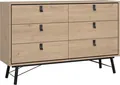 Produktbild: RY Kommode – 6 Schubladen – Eichenoptik – B 150,3 x T 40,1 x H 94,8 cm