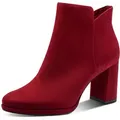 Produktbild: Stiefelette TAMARIS, Damen, Gr. 37, rot, Textil, Veloursleder, unifarben, Schuhe Stiefelette, Blockabsatz, Abendschuh, Festtagsschuh in veganer Verarbeitung