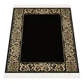 Produktbild: Luxus Teppich Barock Wohnzimmer Schlafzimmer Wonzimmerteppich Läufer Teppichläufer in schwarz, beige, rot gold, kurzflor, rechteckig, rund, oval 100% Viskose - schwarz, 67x105 cm, Rechteckig