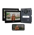 Produktbild: Goliath Basic Video Türsprechanlage, 2 Draht Bus, 2X 7 Monitor, Unterputz Türklingel mit Kamera, Gegensprechanlage mit Türöffner und Klingel, 1 Familienhaus, Plug & Play, Smartphone App, AV-BLS-07U