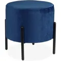 Produktbild: Relaxdays Samthocker Samt Metall Blau 38,5 cm x 40,5 cm 3,2 kg