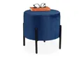 Produktbild: relaxdays Polsterhocker Blauer Samthocker