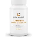 Produktbild: Vitaworld Cranberry Vitamin C + Selen + Zink | 60 Kapseln | mit Proanthocyanidinen | vegan