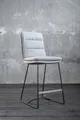 Produktbild: KAWOLA Thekenhocker Vince Thekenstuhl Stoff hellgrau B/H/T: 45x105x58cm