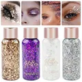 Produktbild: 4 Stück Body Glitter Gel Mermaid Pailletten Chunky Glitter Liquid Gel Body Gl...