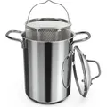 Produktbild: Navaris Spargeltopf Kochtopf Nudeltopf 3,9l - Topf zum Kochen von Spargel oder Spaghetti - aus Edelstahl mit Siebeinsatz - BPA-frei spülmaschinenfest - Silber
